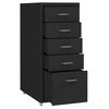 vidaXL Mobile File Cabinet Black Metal Medium Mobile File Cabinet