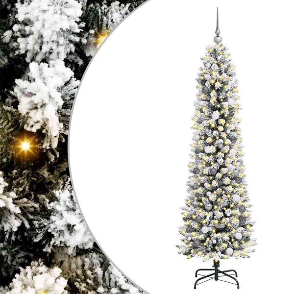 vidaXL Artificial Christmas Tree with 300 LEDs White 82.68 in