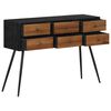 vidaXL Console Table Teak, Black Solid reclaimed teak, iron