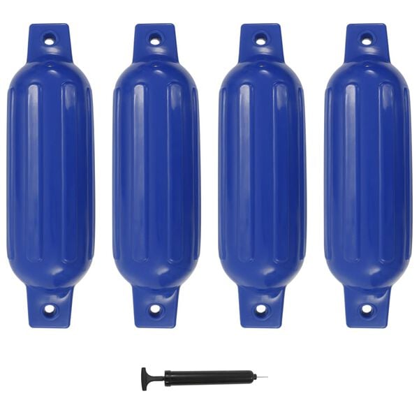 vidaXL Boat Bumper 4 pcs Blue 16.1x4.5" PVC