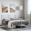 vidaXL Bed Frame White Powder-coated steel Double size Bed Frame