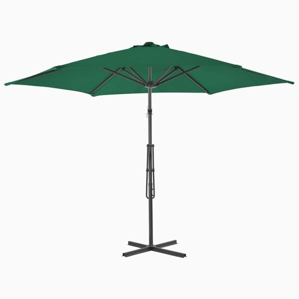 vidaXL Garden Parasol Green Polyester and steel Large Rotatable