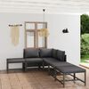 vidaXL Garden Lounge Set Grey PE rattan, powder-coated steel, 100% polyester