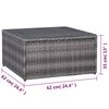 vidaXL Garden Lounge Set Grey PE Rattan, Powder-Coated Steel, Glass Large
