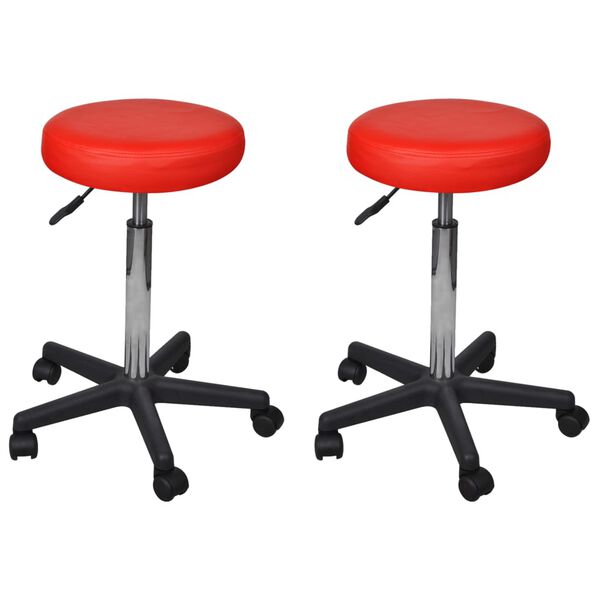 vidaXL Office Chair Set of 2 Red Cotton, Polyester, Polyurethane, PVC