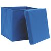 vidaXL Storage Box Set of 10 Blue Non-woven fabric 11 in Foldable