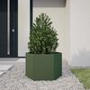 vidaXL Garden Planter Olive Green Steel Large Durable Garden Planter