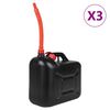 vidaXL Fuel Can with Flexible Spout 3 pcs Black 5.3 gal Plastic