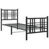 vidaXL Bed Frame Black Steel 29.5 x 75.0 in small single Bed Frame