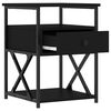 vidaXL Bedside Cabinet Set of 2 Black Engineered wood, Iron