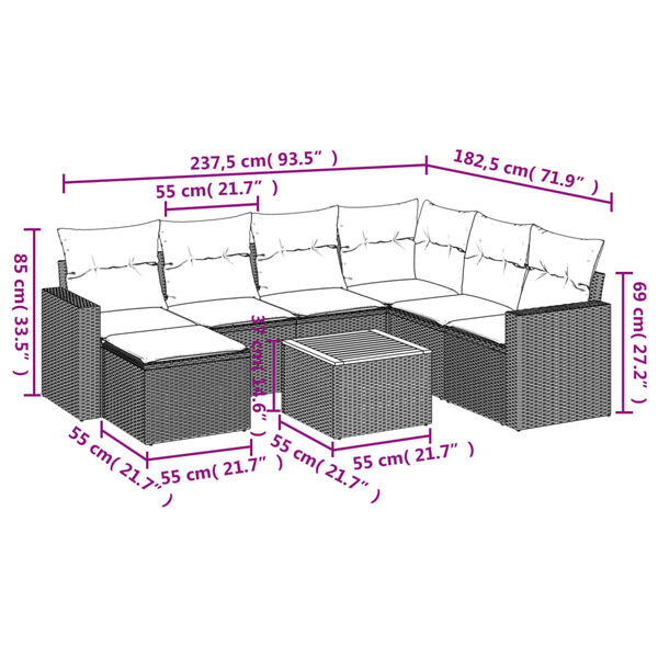 vidaXL Garden Sofa Set Beige