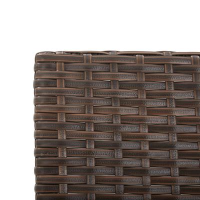 Close-up of woven wicker texture on brown outdoor furniture
