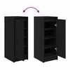 vidaXL Shoe Cabinet Black Oak Engineered wood Medium Shoe Cabinet