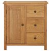 vidaXL Cupboard Natural Oak Solid oak wood Medium Cupboard Rectangular