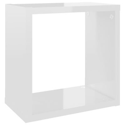 vidaXL Wall Cube Shelves 4 pcs High Gloss White 10.2"x5.9"x10.2"
