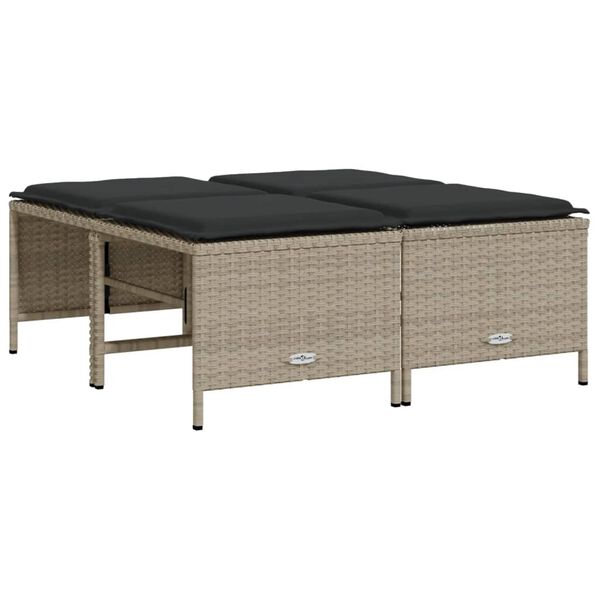 vidaXL Garden Sofa Set Light Grey with Dark Grey Cushions