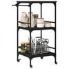 vidaXL Kitchen Trolley Black 23.8"x19.7"x41.3" Engineered Wood
