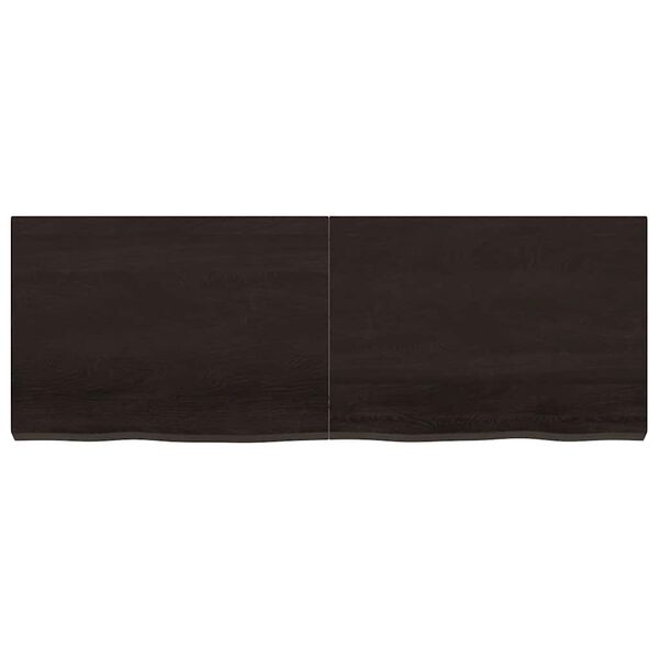 vidaXL Bathroom Countertop Dark Brown 55.1 x 19.7 x (0.8-2.4) " Treated Solid Wood