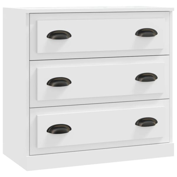 vidaXL Sideboard Set of 2 White Engineered Wood Medium Sideboard