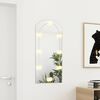 vidaXL Mirror With Led Light Silver Glass, Plastic 35.4 x 17.7 in