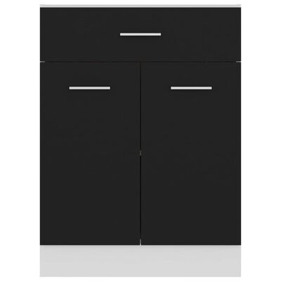 vidaXL Drawer Bottom Cabinet Black 23.6"x18.1"x32.1" Engineered Wood