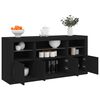 vidaXL Sideboard Black Engineered wood, glass Medium Sideboard