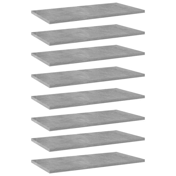 vidaXL Shelf Set of 8 Concrete grey Engineered wood 23.6x11.8x0.6 in