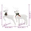 vidaXL Reindeer And Sleigh Christmas Decoration Set of 4 White Mesh, Metal