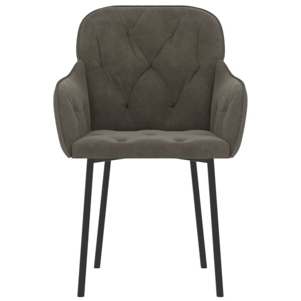 vidaXL Dining Chair Set of 2 Dark Grey