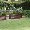 vidaXL Garden Raised Bed Brown Powder-Coated Steel 44.9 x 15.7 x 14.2 in