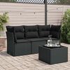 vidaXL Garden Sofa Set Black PE rattan Medium Modular Garden Sofa Set