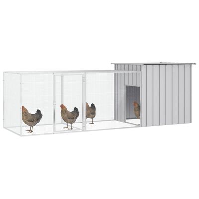 vidaXL Chicken Cage Gray 118.1"x35.8"x39.4" Galvanized Steel