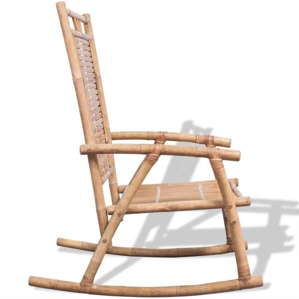 vidaXL Rocking Chair Natural Bamboo Bamboo 26 x 33.9 x 41.3 in