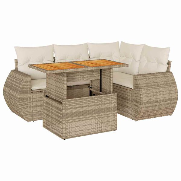 vidaXL Garden Sofa Set Beige