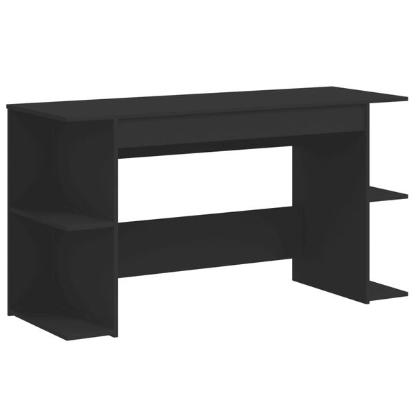 vidaXL Desk Black Engineered Wood Large Desk Rectangular Modern