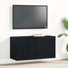 vidaXL TV Cabinet Black Oak 31.5 x 11.8 x 16.1" Engineered Wood