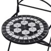 vidaXL Mosaic Bistro Set Black and White