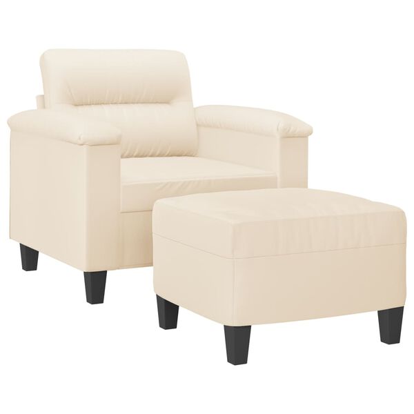vidaXL Sofa Chair With Footstool Beige