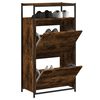 vidaXL Shoe Cabinet Smoked Oak Engineered Wood 23.6x13.4x44.1 in