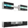 vidaXL TV Wall Unit High gloss black Engineered wood, glass, metal Large