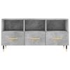 vidaXL TV Cabinet Concrete Grey Engineered Wood and Iron 40.2x14.2x19.7 in