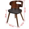 vidaXL Dining Chair Set of 4 Brown Plywood Standard Ergonomic