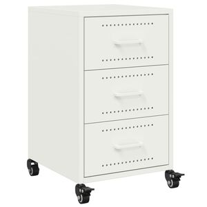 vidaXL Bedside Cabinet White Cold-rolled steel 14.2 x 15.4 x 23.2 in