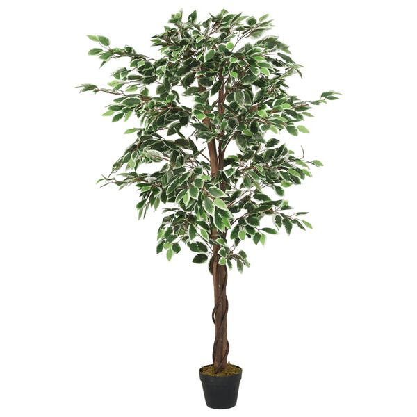 vidaXL Artificial Ficus Tree 378 Leaves 31.5" Green