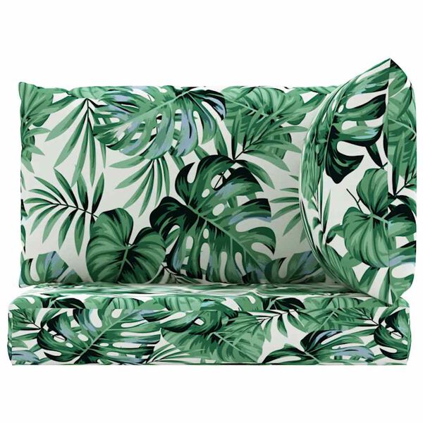 vidaXL Pallet Cushion Leaf pattern Oxford fabric 23.6 x 23.6 x 3.5 in