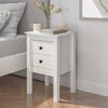 vidaXL Bedside Cabinet White Solid pine wood Medium Bedside Cabinet