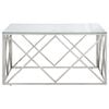 vidaXL Coffee Table Silver and White Marble