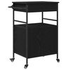 vidaXL Kitchen Trolley Black Oak 22.05 x 16.93 x 35.24 in