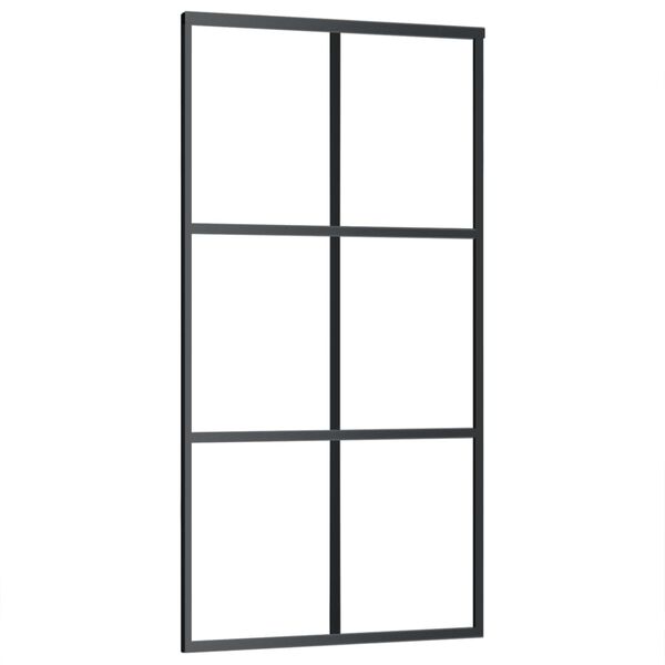 vidaXL Sliding Door with Hardware Set ESG Glass&Aluminium 40.2x80.7"(151013+145262)