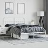 vidaXL Bed Frame White Steel Double Bed Frame Rectangular Durable